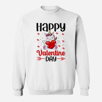 Happy Valentine Day Unicorn Gift Happy Valentines Day Sweatshirt | Seseable FR