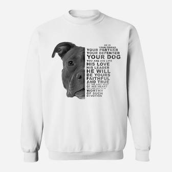 He Is Your Friend Your Partner Your Dog Puppy Pitbull Pittie Zip Hoodie Sweatshirt | Crazezy