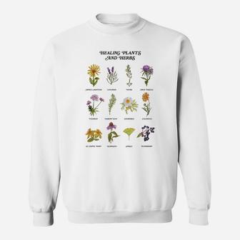 Healing Plants And Herbs Wild Flower Bohemian Garden Sweatshirt | Crazezy UK