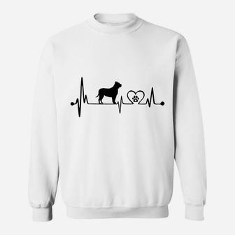 Heartbeat Pitbull Terrier Lover Dog Owner Sweatshirt | Crazezy