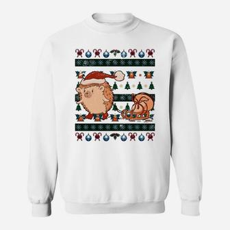 Hedgehog Xmas Gift Cute Animal Ugly Christmas Sweatshirt | Crazezy