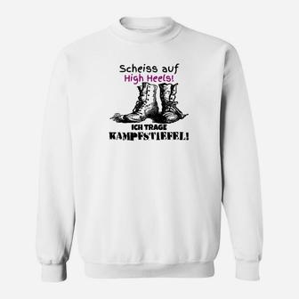 High Heels Vs Kampfstiefel Sweatshirt - Seseable