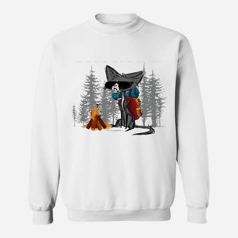 Hiking Because Murder Is Wrong Funny Cat Hiking Lovers Sweatshirt Sweatshirt | Crazezy UK