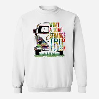 Hippie Bus What A Long Strange Trip It’s Been Shirt Sweatshirt - Thegiftio UK