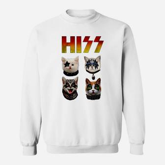 Hiss Cats Kittens Rock And Roll Band Sweatshirt - Thegiftio UK