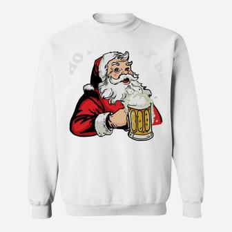 Ho Ho Hold My Beer Funny Santa Claus Christmas Sweatshirt Sweatshirt | Crazezy UK