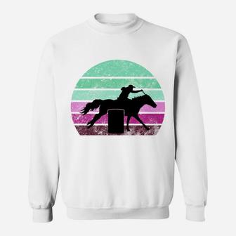 Horse Barrel Racing Vintage Sunset Cowgirl Gift For Girls Sweatshirt | Crazezy