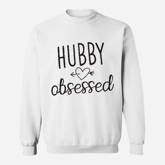 Hubby Obsessed Letter Print Sweatshirt | Crazezy