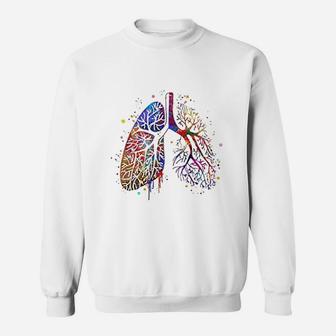 Human Anatomy Watercolor Art Print Set Lung Sweatshirt - Thegiftio UK