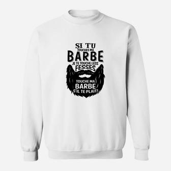 Humorvolles Herren Sweatshirt mit Bart-Witz, Weißes Lustiges Tee - Seseable