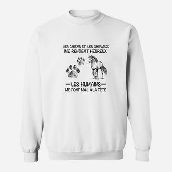 Hunde und Pferde Machen Mich Glücklich Sweatshirt, Tierfreunde Design - Seseable