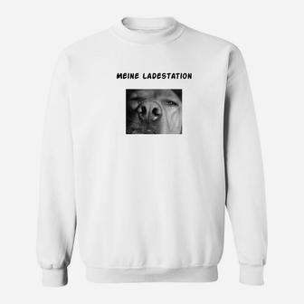 Hundeschnauze Lustiges Sweatshirt Meine Ladestation, Witziges Hundeliebhaber Tee - Seseable