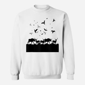 Hunted Animals Silhoutte Cool Hunting Hobbies Hunter Gift Sweatshirt | Crazezy