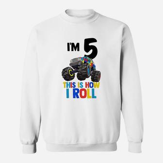 I Am 5 This Is How I Roll 5Th Birthday Sweatshirt | Crazezy