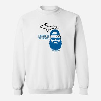 I Believe Beard Michigan Detroit Football 313 Pride Sweatshirt - Thegiftio UK