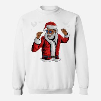 I Do It For The Hos Christmas African American Santa Black Sweatshirt Sweatshirt | Crazezy