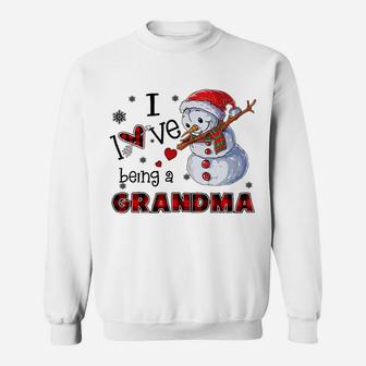 I Love Being A Grandma | Dabbing Snowman Christmas Grandma Sweatshirt Sweatshirt | Crazezy UK