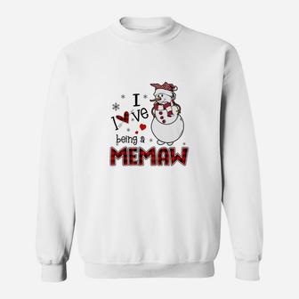 I Love Being A Memaw Snowman - Christmas Gift Sweatshirt | Crazezy UK