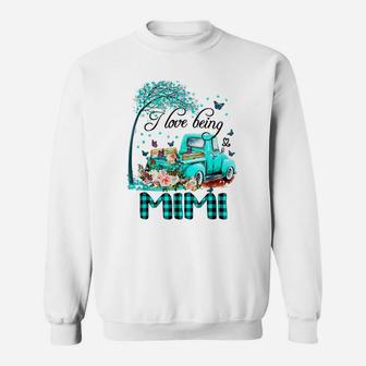 I Love Being Mimi Flower Truck Sweatshirt | Crazezy