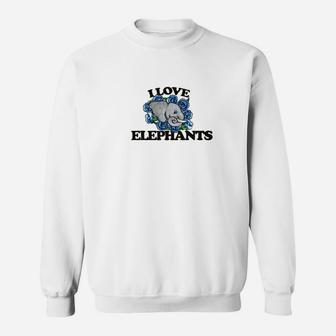 I Love Elephants Elephant Art Elephant Lovers Gifts Sweatshirt - Thegiftio UK