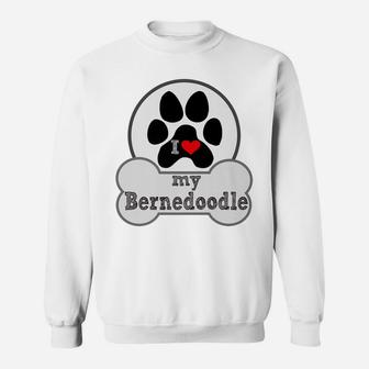 I Love My Bernedoodle - Paw - Dog Lover Sweatshirt | Crazezy