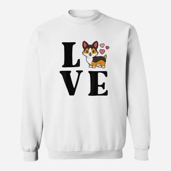 I Love My Corgi Tricolor Corgi Women Gift Dog Mama Sweatshirt | Crazezy UK