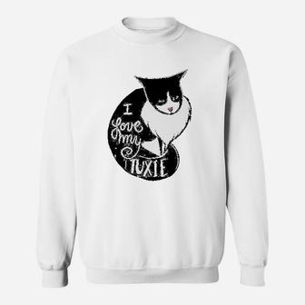 I Love My Tuxie Fun Tuxedo Cat Sweatshirt | Crazezy CA