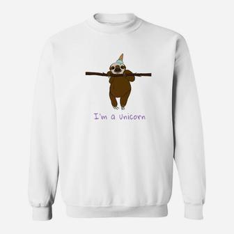 Im A Unicorn Funny Ice Cream Cone Sloth Sweatshirt - Thegiftio UK