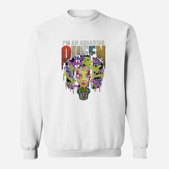 Im An Aquarius Queen Watercolor Sweatshirt - Thegiftio UK