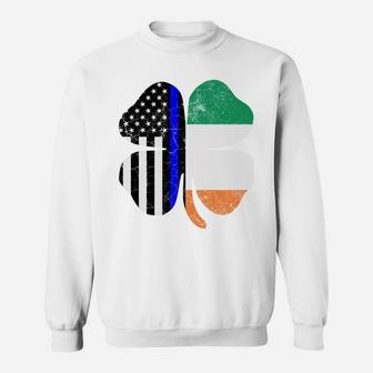 Irish American Flag Police Officer St Patricks Day Police Sweatshirt | Crazezy