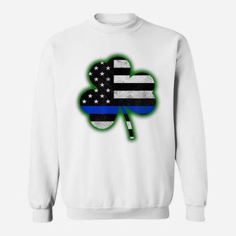 Irish Police Shirt Shamrock Thin Blue Line Usa America Flag Sweatshirt | Crazezy AU