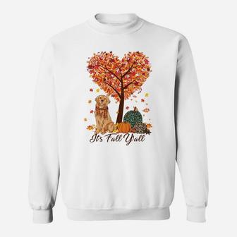 It's Fall Y'all Funny Golden Retriever -Autumn Dog Lover Sweatshirt Sweatshirt | Crazezy