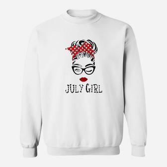 July Girl Wink Eye Woman Face Sweatshirt | Crazezy