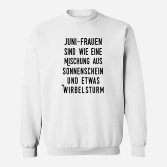 Juni-Geburtstags-Sweatshirt für Frauen – Sonnenschein & Wirbelsturm Mix - Seseable