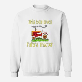 Just A Boy Who Loves Papas Tractor Sweatshirt | Crazezy CA