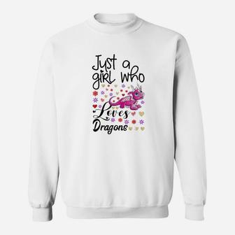 Just A Girl Who Loves Dragons Fire Breathing Beast Wings Sweatshirt | Crazezy AU