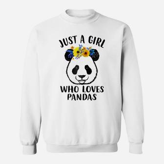 Just A Girl Who Loves Pandas Gift Mothers Day Funny Tshirt Sweatshirt | Crazezy
