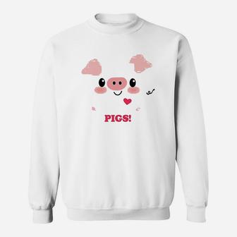 Kawaii I Love Pigs Sweatshirt | Crazezy