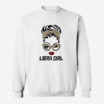 Ki Libra Birthday Zodiac Costume Leopard Prints Gift Girl Sweatshirt | Crazezy UK