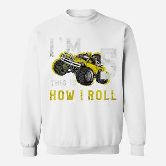 Kids 5 Year Old Shirt 5Th Birthday Boy Monster Truck Car Sweatshirt | Crazezy CA
