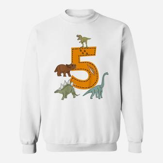 Kids 5Th Birthday Boys Dino Dinosaurs Gift Birthday Sweatshirt | Crazezy