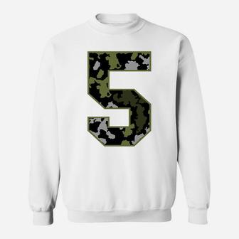 Kids 5Th Birthday Gift Army Green Camo Number Sweatshirt | Crazezy UK