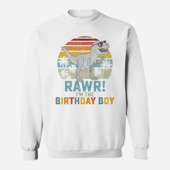 Kids Birthday Boy Dino T Rex Dinosaur Boys Matching Family Sweatshirt | Crazezy