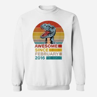 Kids Birthday Gift Awesome Since January 2016 Dinosaur 5 Years Sweatshirt | Crazezy