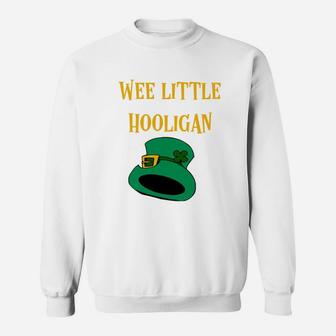 Kids Boys Wee Little Hooligan Funny St Patricks Day Kids Sweatshirt - Thegiftio UK