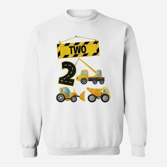 Kids Construction Truck 2Nd Birthday Boy Digger 2 Year Old Sweatshirt | Crazezy