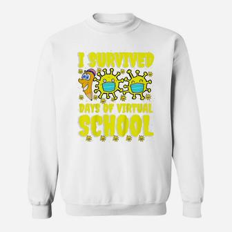 Kids I Survived 100 Days Of Virtual School Students And Teachers Sweatshirt | Crazezy