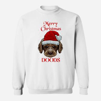 Labradoodle Merry Christmas Doods Santa Hat Doodle Dog Lover Sweatshirt Sweatshirt | Crazezy