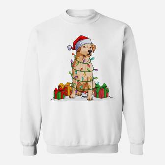 Labrador Retriever Santa Christmas Tree Lights Xmas Sweatshirt | Crazezy DE