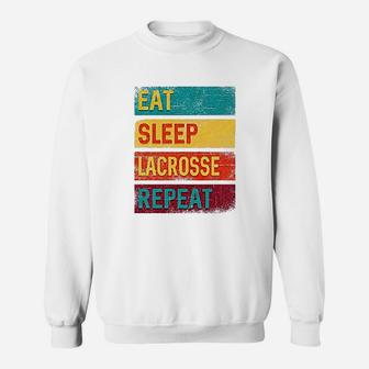 Lacrosse Player Eat Sleep Lacrosse Repeat Sweatshirt | Crazezy UK